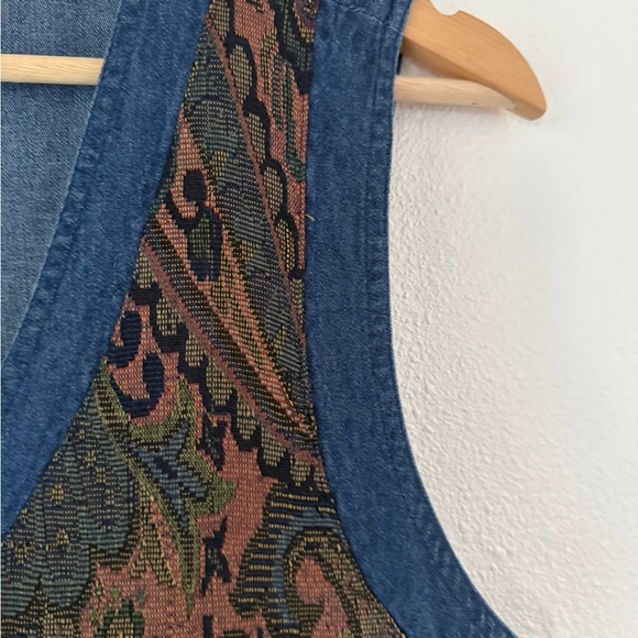 Vintage Casey And Max Denim Paisley Vest Size Medium All Seasons - Picture 8 of 10